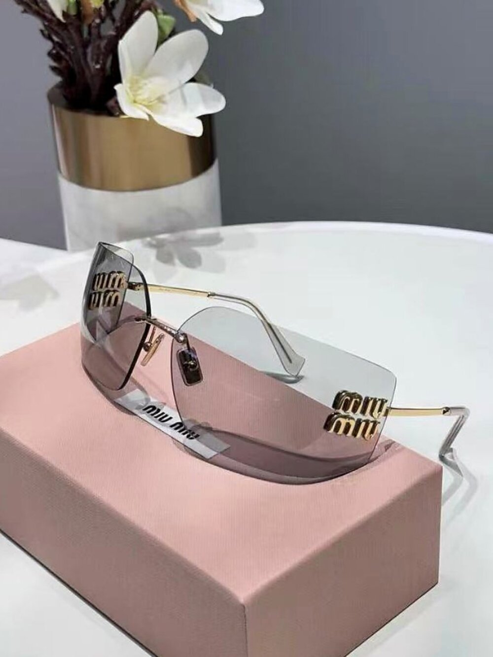 Miu Miu SMU 54YS Silver/Grey Sunglasses